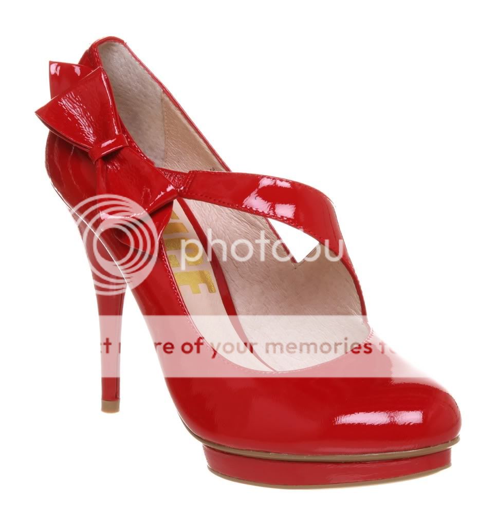 Office BOW TIME RED PATENT LTHR