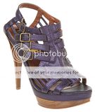 Office STRAPPED IN PURPLE METALLIC LIZARD PU
