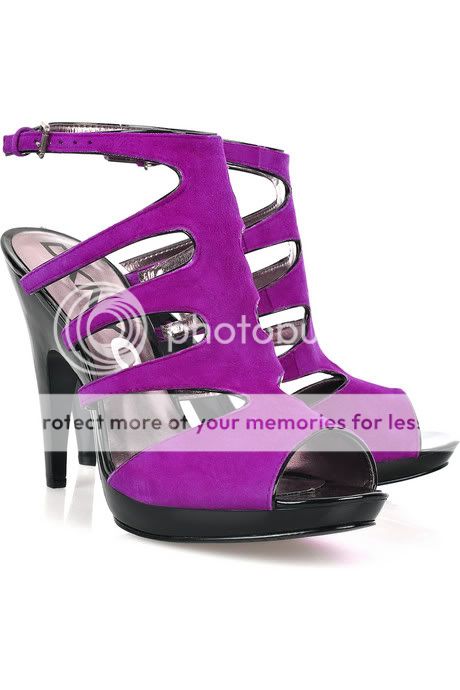DKNY purple suede strappy sandal