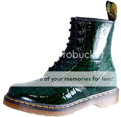 1460 Womens Green Croco Patent