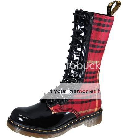 Lorna Black Patent Lamper + McMartens tartan