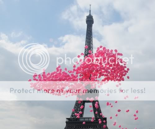 Pink Balloons and Eiffel Tower