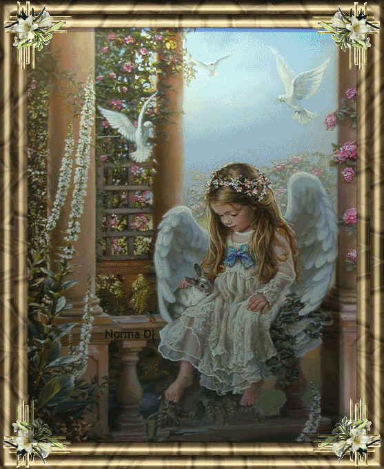 Little Angel w/Rabbit and Doves Pictures, Images and Photos
